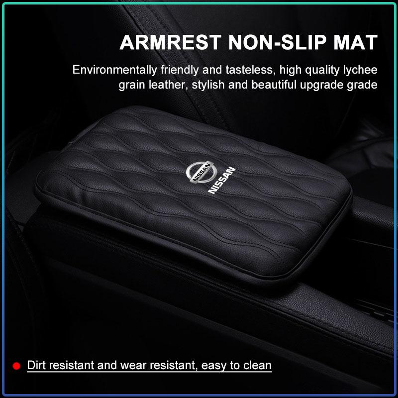 Car Armrest Mat Center Console Leather Protection Cushion For Nissan Nismo Qashqai X J10 J11 Trail Tiida Teana Skyline Juke X-trail Almera