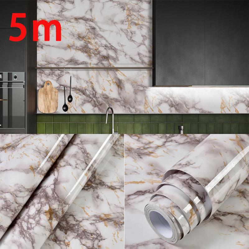 Marble self-adhesive kitchen wall sticker waterproof and stain resistant 0.40m PVC wallpaper