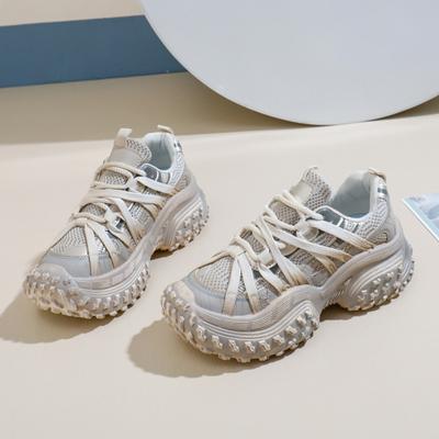 Platform Sneakers Womens Shoes Mesh Low Top Dad Shoes for Women 2025 Autumn New Breathable Student Sports and Leisure Shoes