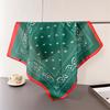 European and American Cashew Nut Simulation Silk Printing Square Scarf Shawl Scarf High-end Neck Small Square Scarf Headscarf Silk Scarf Women
