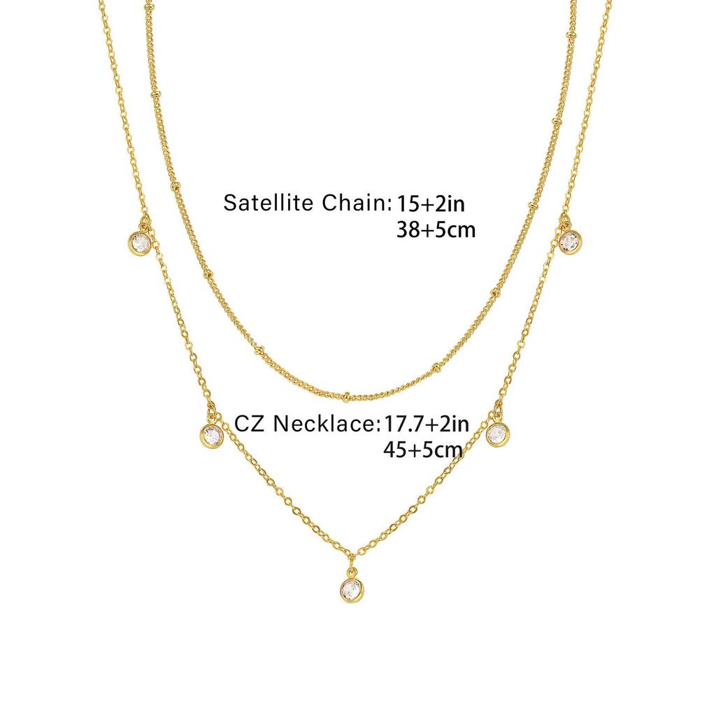 Elegant 18K Gold & Stainless Steel Water Drop Necklace