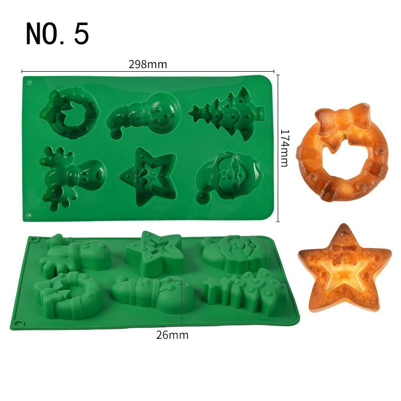Christmas Silicone Mold Non Stick Cake Decorating Tools For Jelly Chocolate Candy Baking Dessert DIY Holiday