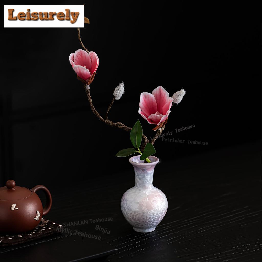 Crystal Glaze Kiln Fambe Jade Belly Vase Ancient Home Decorations Cachepot Planters Plant Pot Flowerpot Cafes Equipment Gift