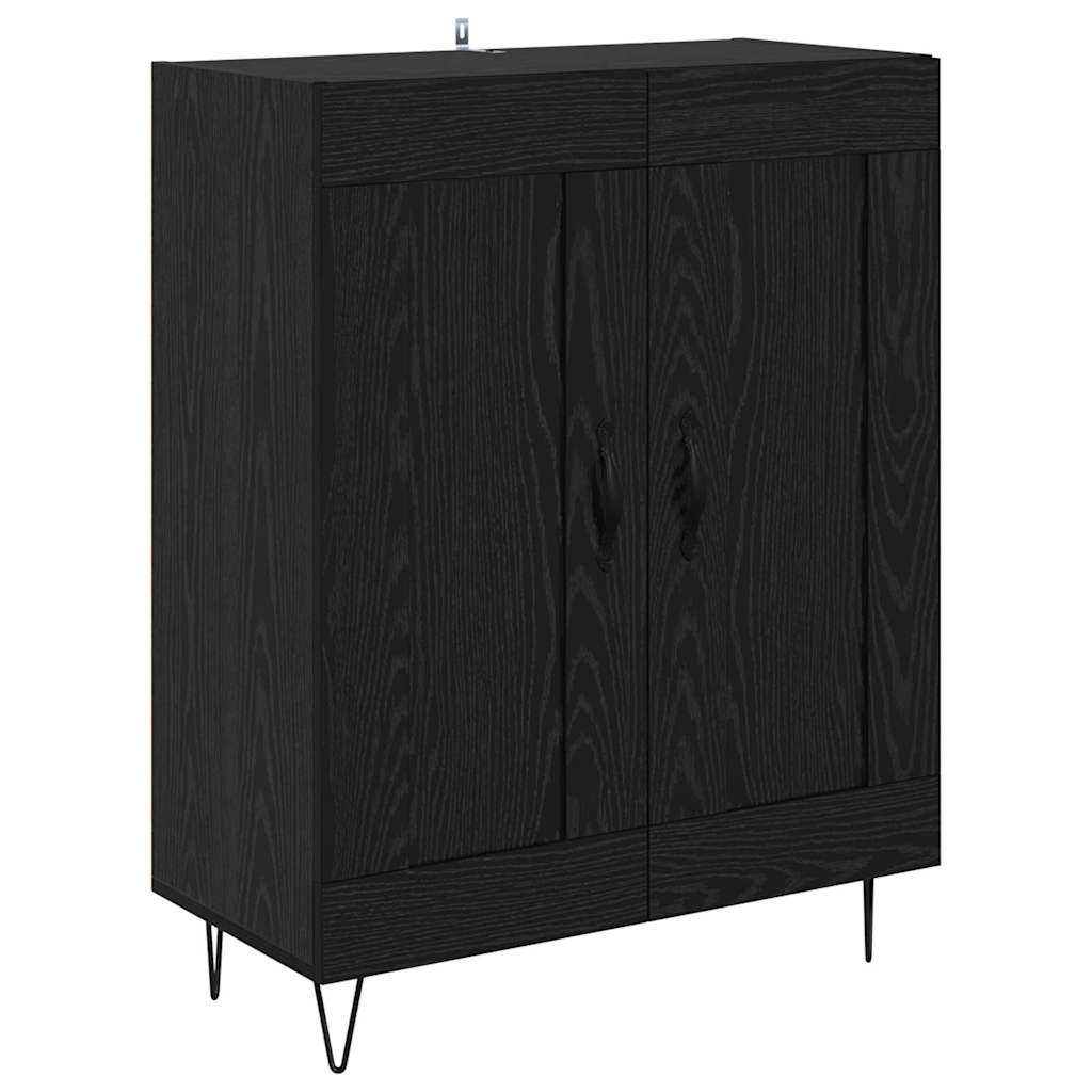 Highboard in Black Oak Look 69.5 x 34 x 90 cm Particleboard