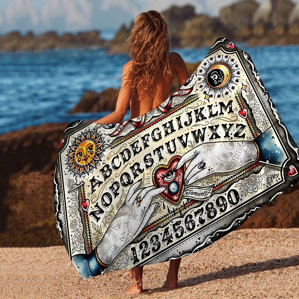 Halloween Ouija Board Room Microfiber Printed Beach Towel Mountain Climbing Yoga Beach Swimming Running Absorbent Soft Towel
