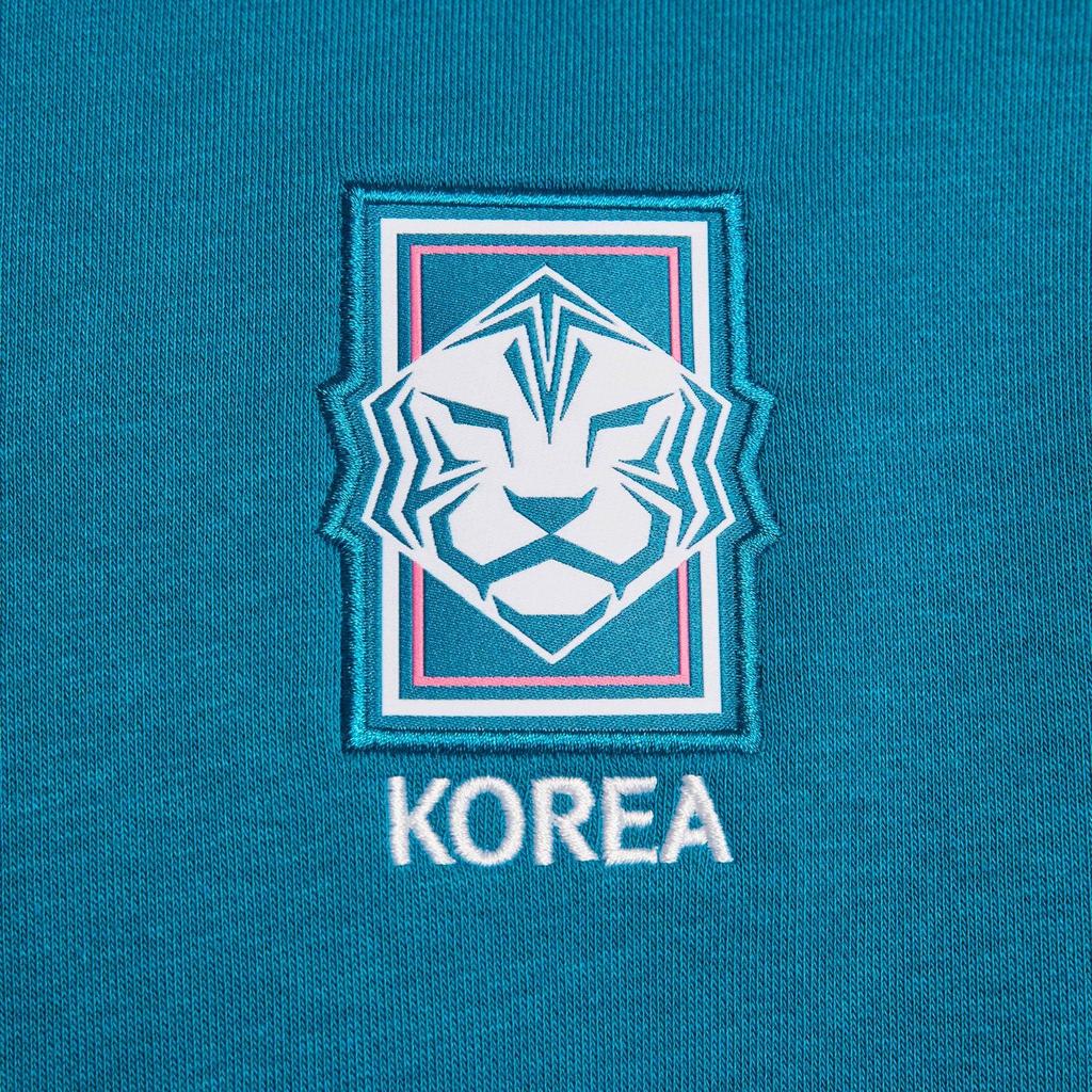 Nike Korea Logo Embroidered Hooded Casual Pullover Sweatshirt Football Jersey Men Sweatshirt Blue-Green FJ7251-301