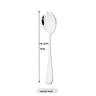 1 set di posate in argento con forchetta da insalata, set di posate colorate in acciaio inossidabile, set di posate con specchio, servizio di posate uniche