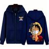 2026 New One Piece Anime Hoodie Zipper Jacket Men Women Monkey D Luffy Print Graphic Streetwear Casual Pullover Long Sleeve Tops