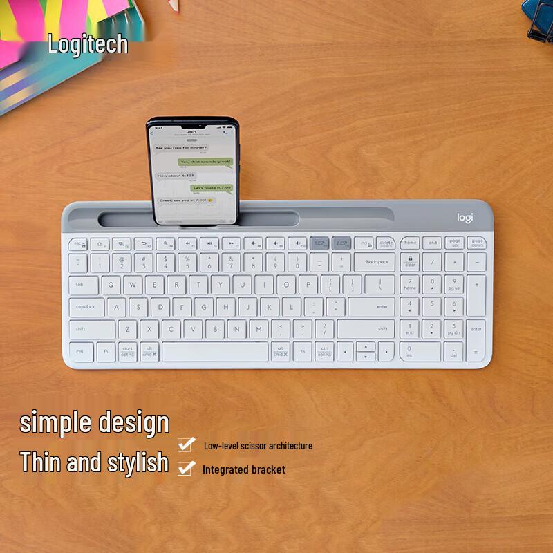 Logitech K580 Multi-Device Slim Wireless Keyboard - White