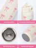 500ml Stainless Steel Bow Thermo Water Bottle Double-layer Cherry Print Vacuum Cup Leak Prevention Insulated Flasks Thermal Tumb