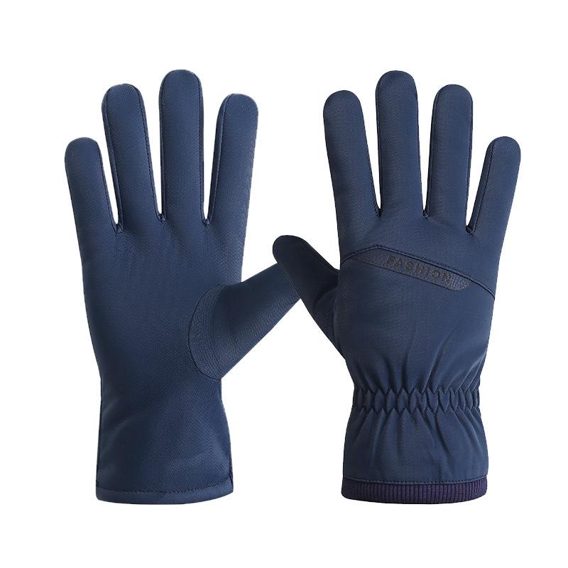 Skin feel Warm Gloves for Men Touch Screen Winter Outdoor Cycling  Reflective Fleece  Thickened  Water Repellent Sports Fingerless Gloves