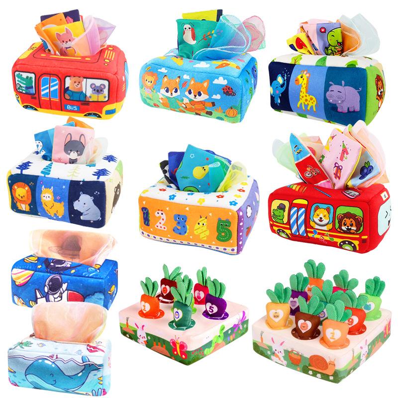Baby Paper Toys 0-1 Year Old Children Can'T Tear Cloth Tissue Box Infant Early Education Toys
