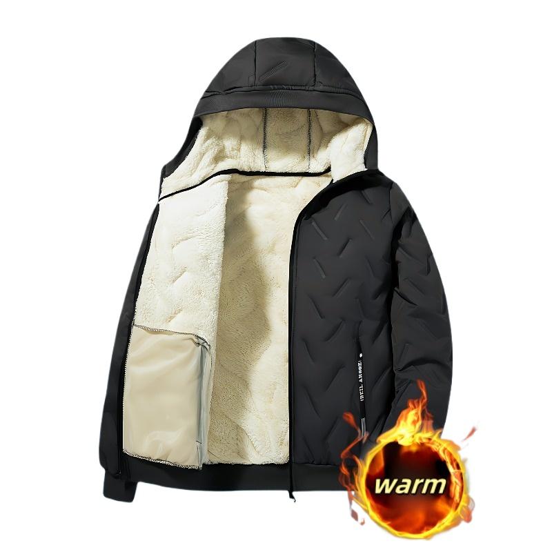 

Мужская зимняя куртка Ветрозащитное пальто для холодной погоды с застежкой-молнией, с капюшоном, верхняя одежда, толстая флисовая подкладка, для поездок на работу, осенне-зимняя повседневная куртка 8XL чёрный