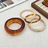 SHIXIN 4 Styles Orange Beige Thick Resin Acrylic Round Bangle Bracelet for Women Vintage Elegant Smooth Geometric Charm Bangles