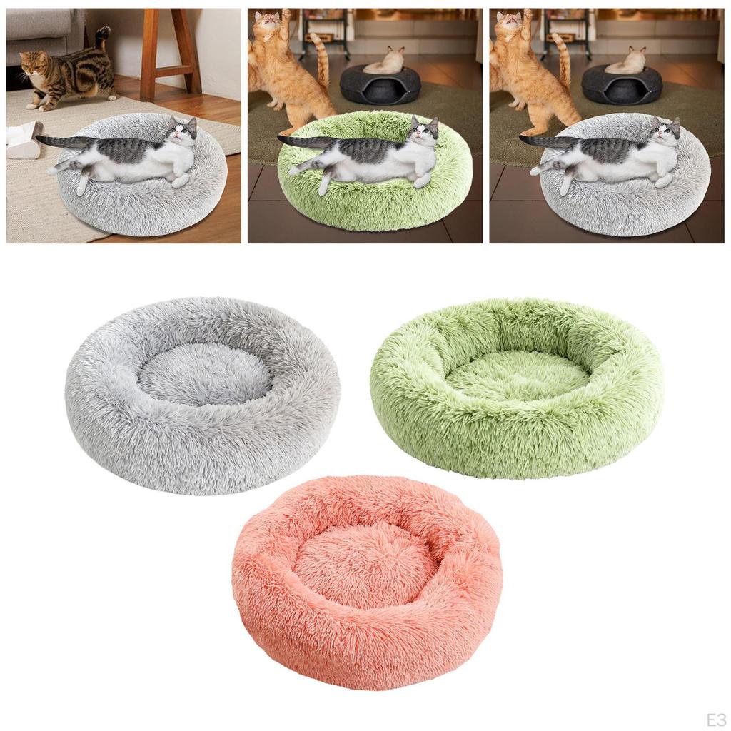 Donut Pet Bed Dog Self Warming Warm Comfortable Indoor Soft Diameter 40cm Cushion Washable for