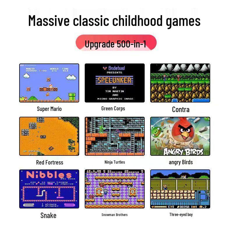 Handheld Game Console - Macaron Edition: 800 Classic Games, Nostalgic Single/Double Player, New Model with Free Shipping