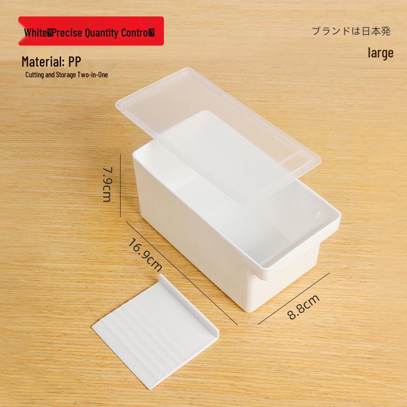 Butter & Cheese Cutter with Storage Box - Fresh-Keeping Organizer for Fridge & Freezer.