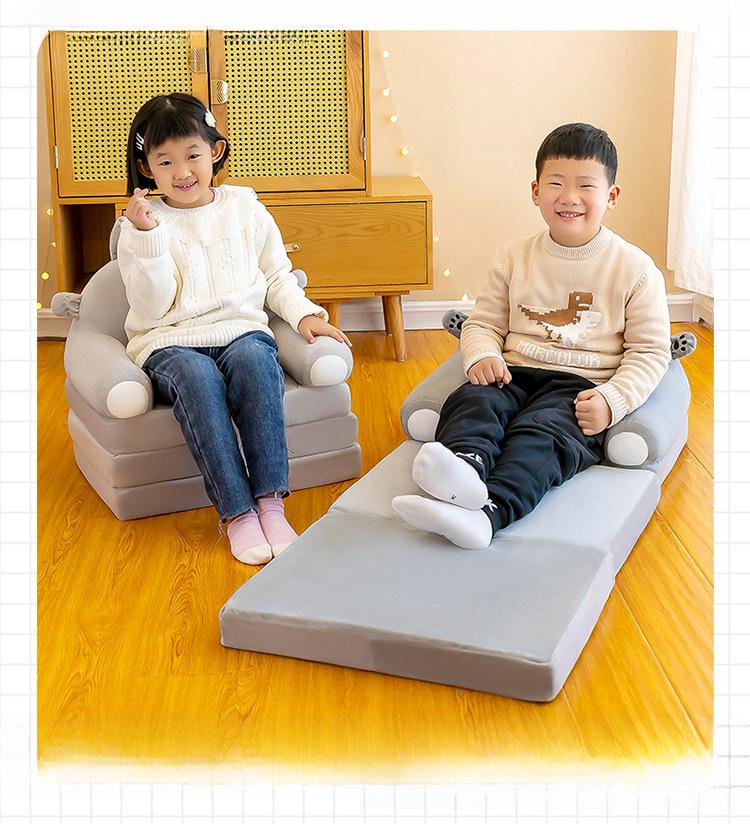 Cartoon Folding Kids' Sofa: Multifunctional Baby Seat & Kindergarten Stool