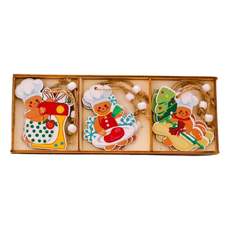 Artistic Wood Gingerbreads Man Ornament Delicate Wood Gingerbreads Man Hanging Ornament Charm For Family Holiday Fun