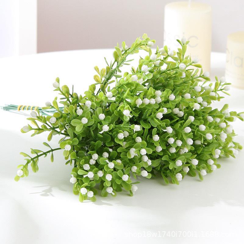 Simulation Milan Grains Artificial Flowers Plastic Green Potted Plants Decoration Arrangement Accessories for Home