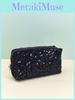 Velvet Sequin Makeup Bag With Large Capacity For Travel And Daily Use