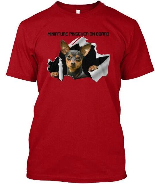 Min Pin On Board Sticker Miniature Pinscher T-Shirt Made in USA Size S to 5XL 2XL