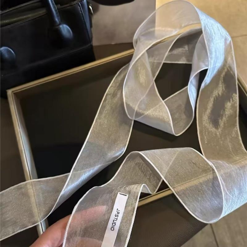 New Spring Summer Sheer Long Scarf Ribbon Headband Women Fashion Spicy Girl Style Y2K Party Decoration Narrow Edition Scarf