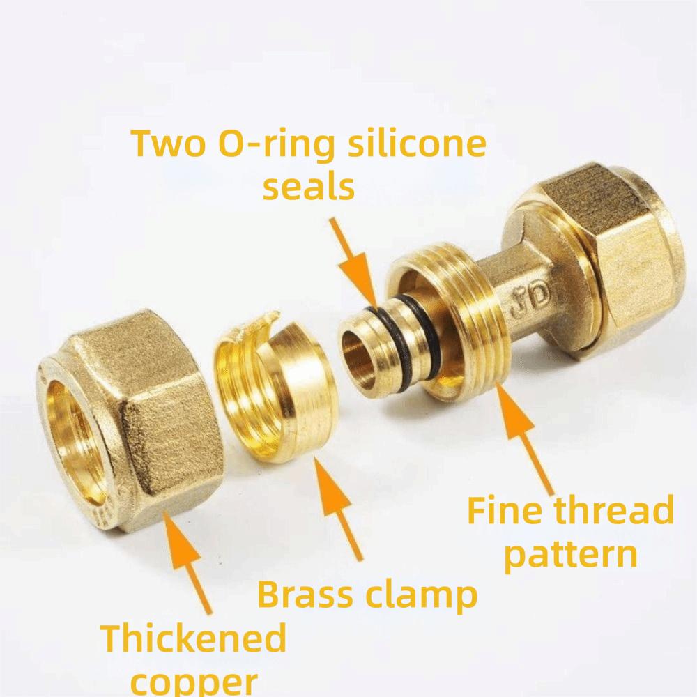 New Male/Female Thread Brass Pipe Fitting 2/3 Ways 1216 Pipe Connectors Copper Connectors Solar Water Heater