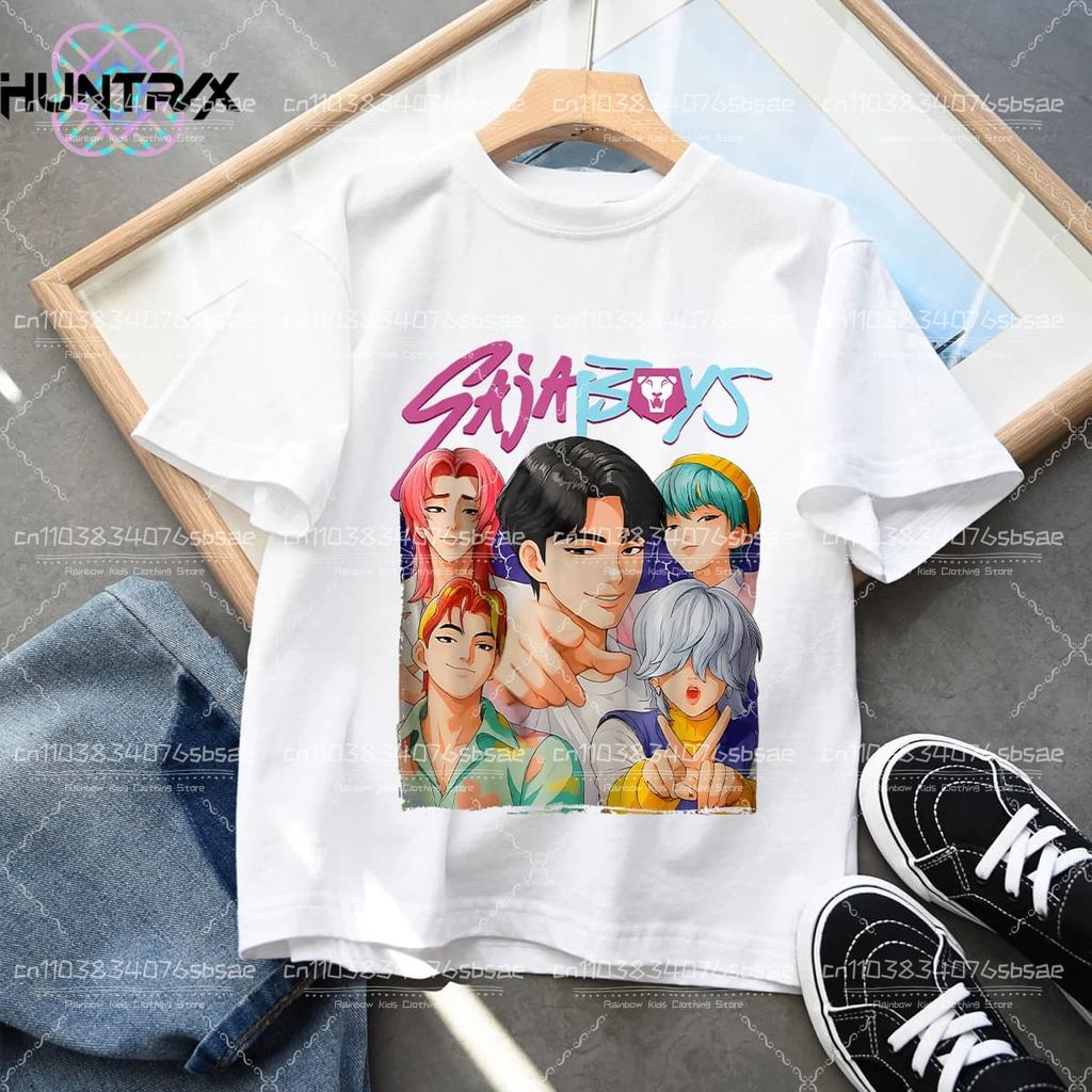 Hunte Cartoon Tee Shirt Harajuku Cool Kids T-shirts Cotton Summer Tops Outfits Gift Baby Girl Boy Clothes