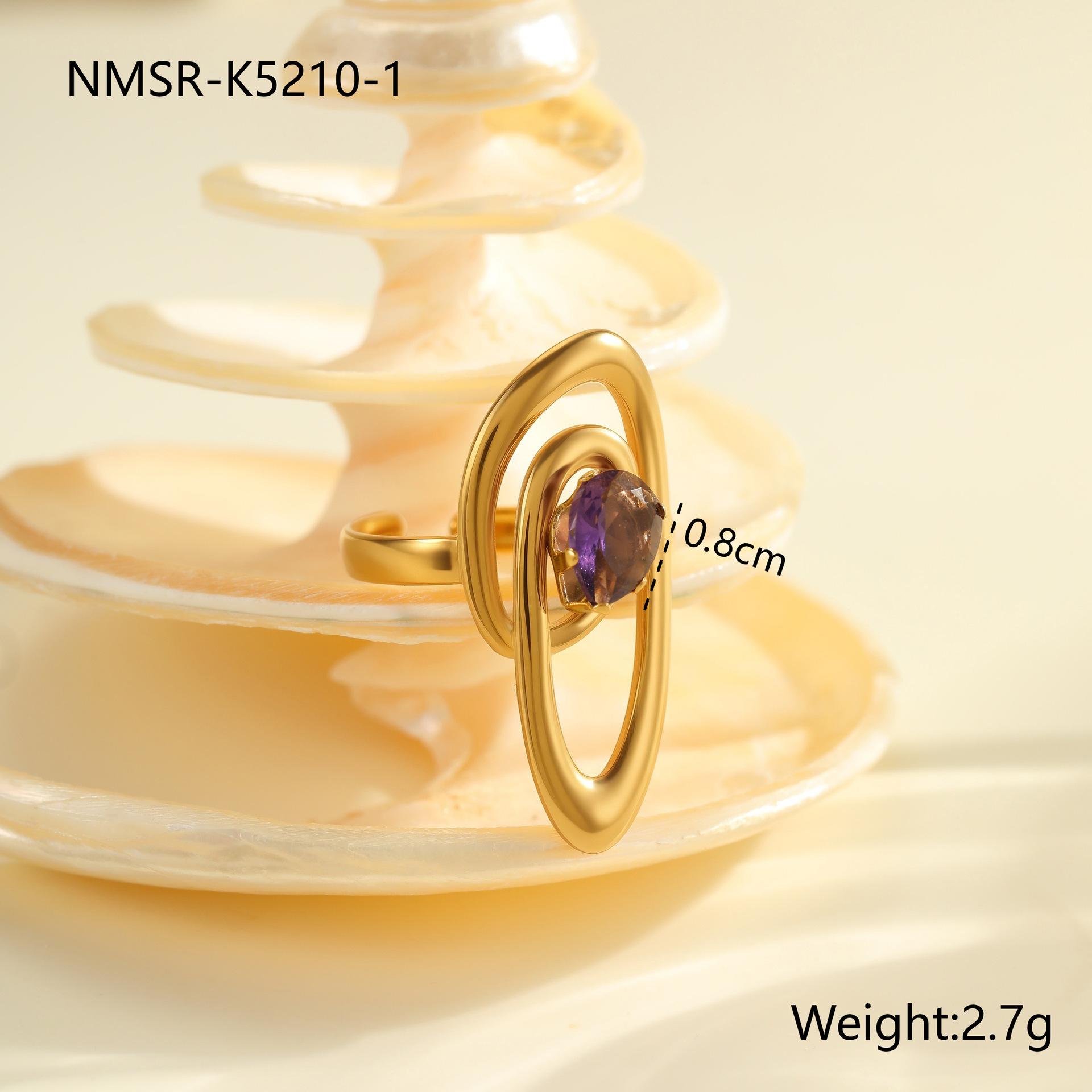 GEMCHIC Women s Geometric Open Ring Stainless Steel Gold Plated Cubic Zirconia Irregular Fashion Statement Jewelry