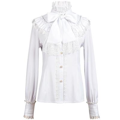 Pirate Blouse Ruffled  Shirt Womens White Long Sleeve Victorian Blouse Womens Gothic Lolita Shirt