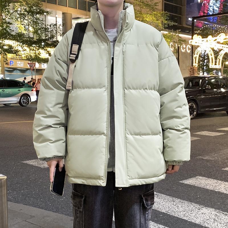 Big Size Cotton Clothing Men and Women Paragraph Winter Thickened Bread Clothing Stand-up Collar Cotton Jacket Loose Thickened Cotton Coat Men
