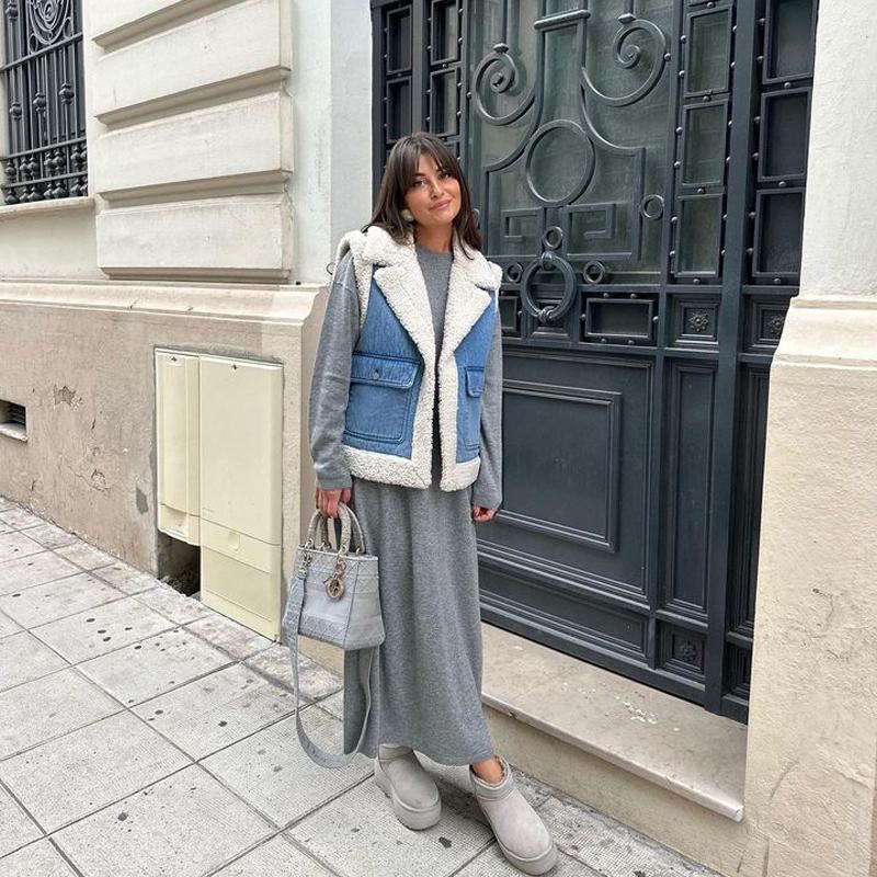 Winter Warm Waistcoat Jacket Women Thick Patchwork Female Vest Autumn Winter Lapel Fleece Pocket Sleeveless Lady Streetwear
