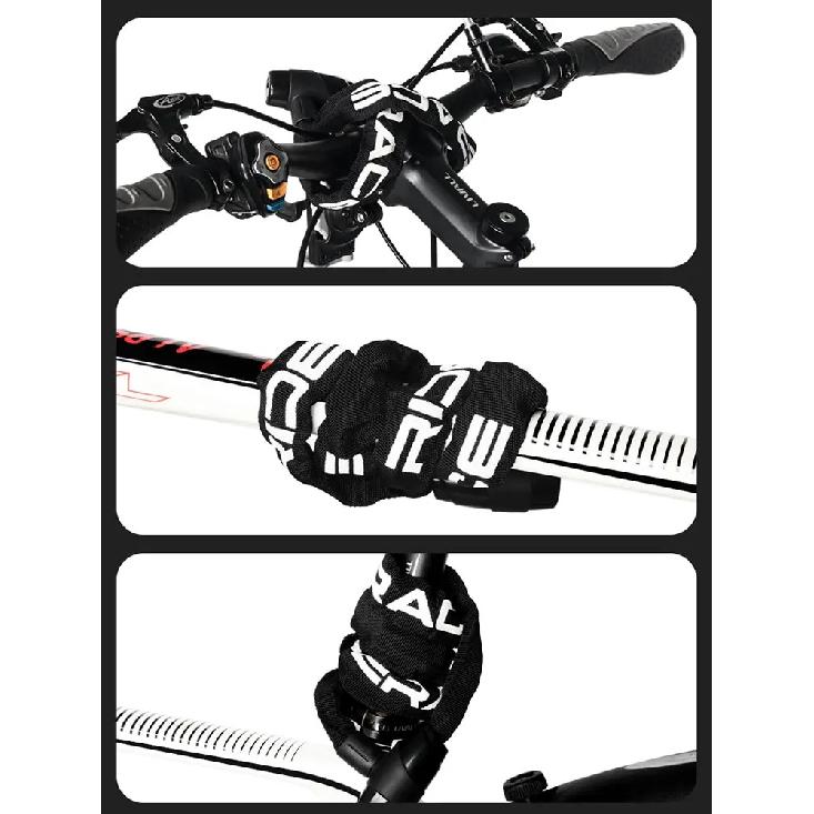 RIDERACE Candado de Cadena para Bicicleta Portátil Antirrobo Alta Seguridad Candado para Bicicleta de Montaña MTB Con 2 Llaves Para Scooter Eléctrico E-Bike