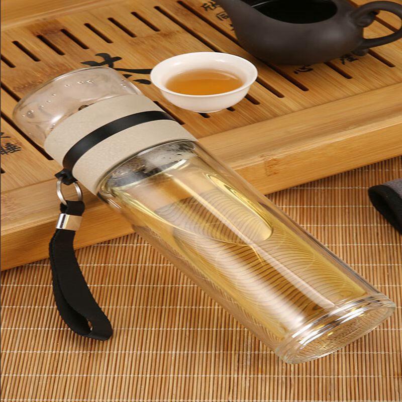 SX Double-Layer Tea Infuser Glass Cup
