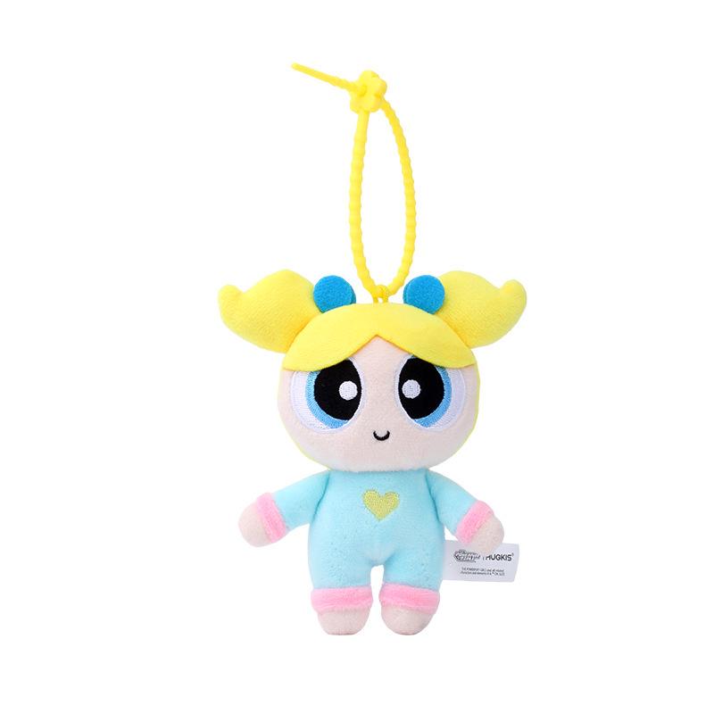 Genuine Powerpuff Girls Bubbles Plush Keychain - Cute Pajama Doll Birthday Gift