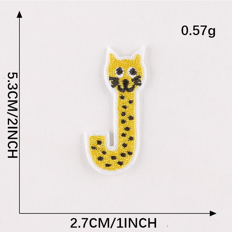 Duoku Embroidery Stickers 26 English Letters Pinyin Animal Adhesive Patch Stickers Clothing Accessories Hand Account Diy Cloth Stickers
