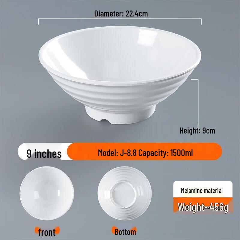 JingJingRS A5 Extra Thick Melamine Noodle Bowl