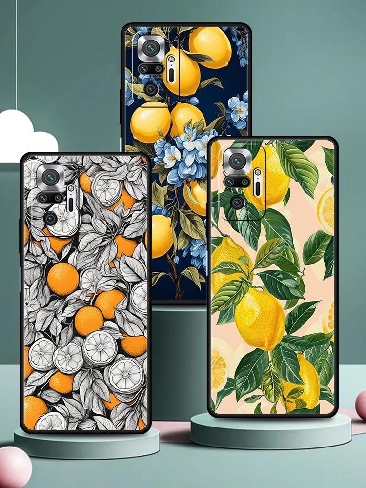 Summer Fresh Fruit Lemon Print Phone Case Cover for Redmi 14C 10C Note 15 14 13 12 10 11 K40 Pro Plus Shockproof Soft TPU Shell