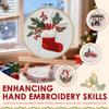 Christmas DIY Embroidery Kit Wreath Printed Pattern Cross Stitch Set Handmade Sewing Art Craft Kit for Beginners Adults Needlewo