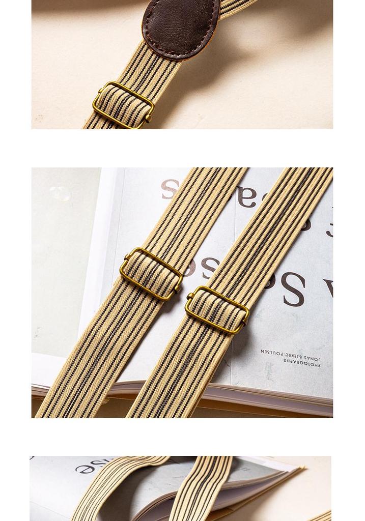 Unisex Retro Elastische Rutschfeste Knopf Hosenträger für Anzughosen