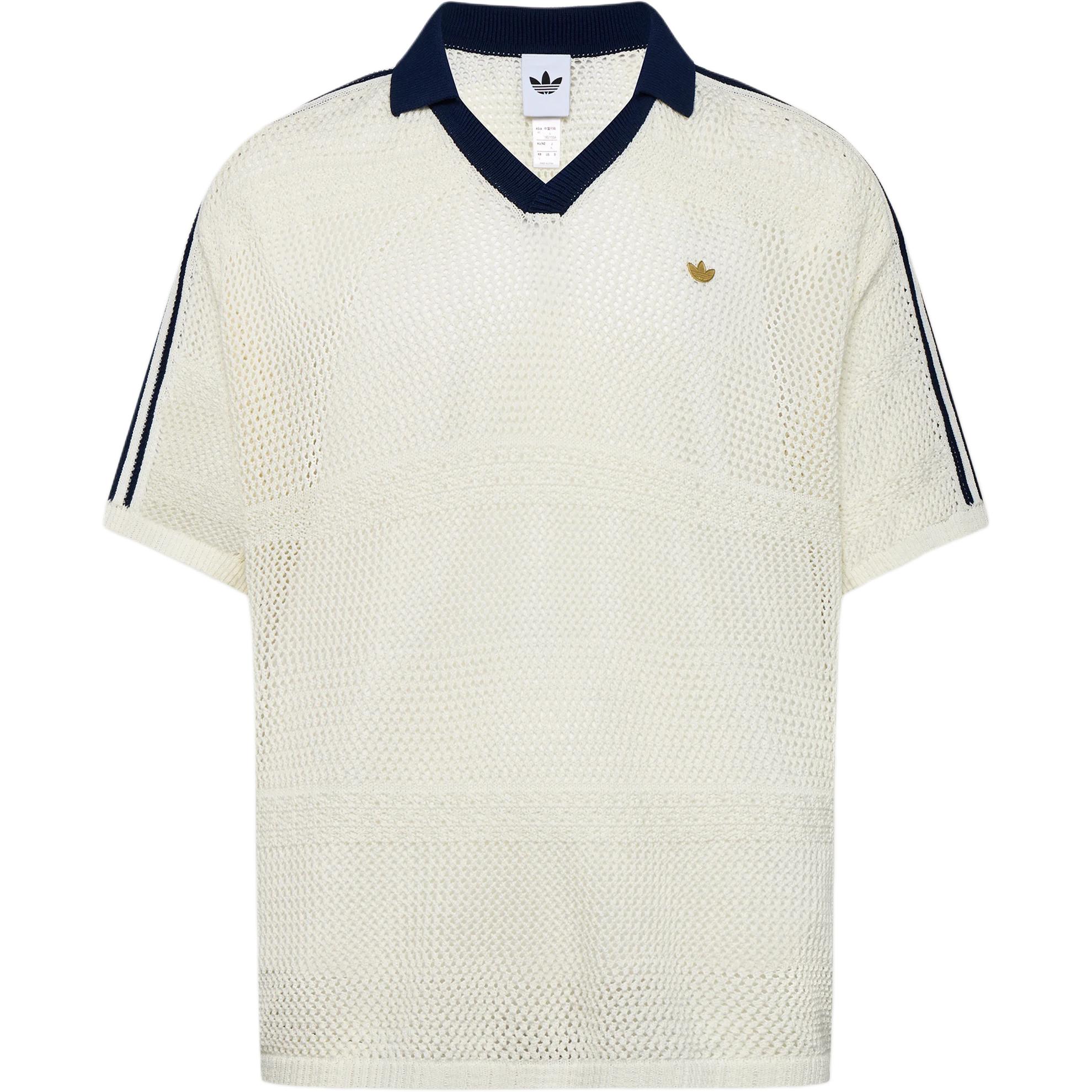 Adidas Originals Resort S Holiday Style Hollow Knit Short Sleeve Polo Shirt Unisex tops KW5684 XL