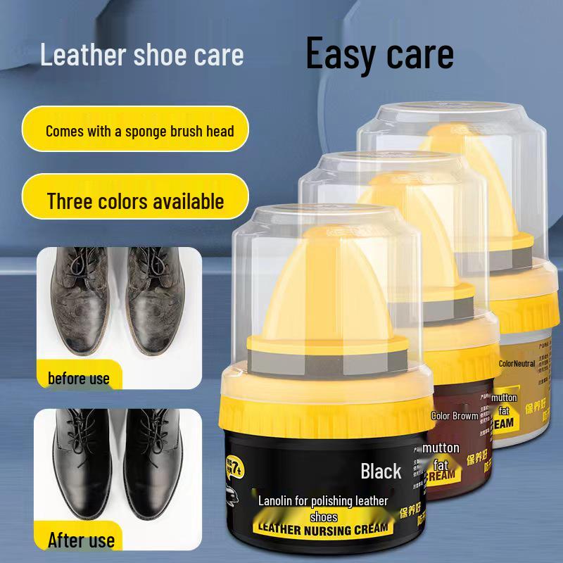 Black Shoe Polish & Leather Care Oil with Genuine Sheep Oil