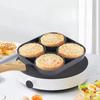 4-Loch Bratpfanne Verdickte Bratpfanne Antihaft Eierkuchen Steakpfanne für Frühstück Eier Burger Brötchen Gebratenes Frühstück Maschine Kocher