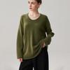Women's U-neck Cashmere Mid-length Sweater - Fashionable, Loose, Versatile Autumn & Winter Knit Base Layer