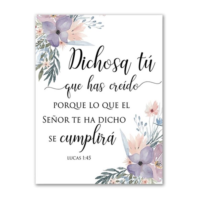 Kwiatowe plakaty akwarela ścienna drukowany obraz werset biblijny płótno sztuka chrześcijańska bóg cytat obraz na płótnie obraz pokój dziecięcy Home Decor