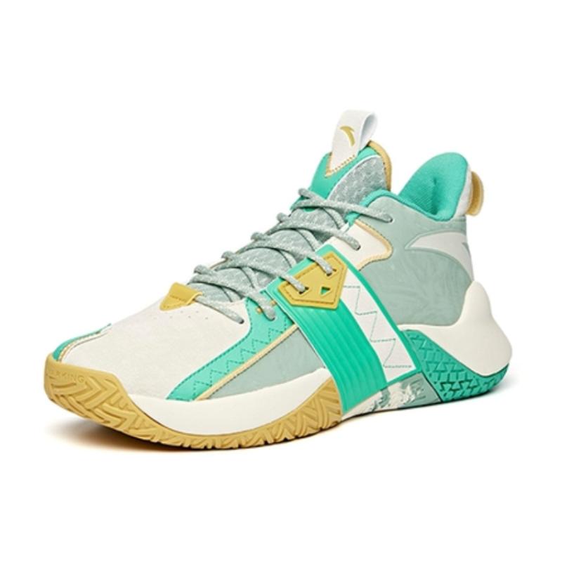 Anta Cement Busters KT Cushioning Anti-Slip And Wear-Resistant Low-Top Basketball Shoes Men's Green White Yellow Sneakers 112041610-3