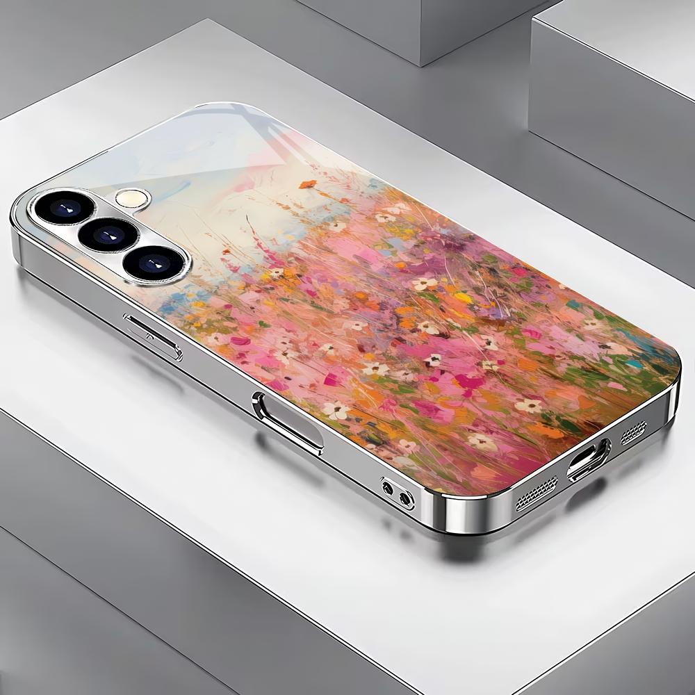 

Стеклянный чехол для телефона с покрытием Цветочное море , подходит для Samsung Galaxy S26 S25 S24 S23 S22 S21 S20 FE/Ultra/Plus, противоударный GalaxyS25