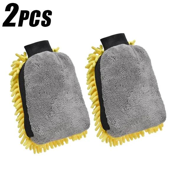 1/5pcs Car Washing Gloves Waterproof Microfiber Chenille Gloves Car Cleaning Mitt Detailing Brush Auto Care Double-faced Glove