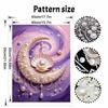 Framed Pearl Bead Painting Kit Celestial Moon Shell Design DIY Shiny Canvas Art Relaxing Craft Gift for Craft Lovers Creative Wall Decor